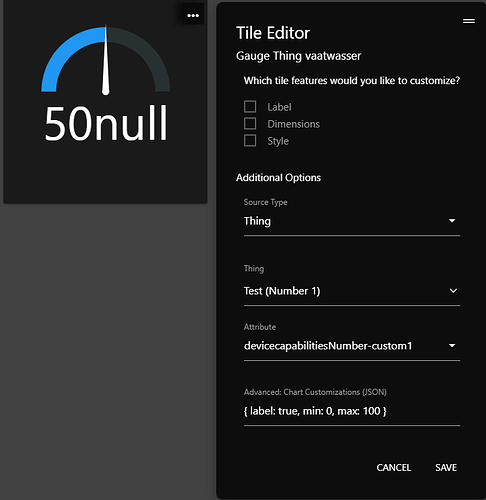 value 50 with max 100