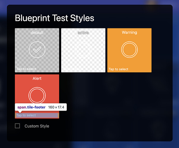 Style List - Tap To Select in Footer